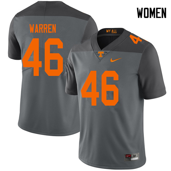Women #46 Joshua Warren Tennessee Volunteers College Football Jerseys Sale-Gray